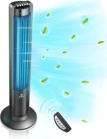 115¬∞ Oscillating Modern Tower Fan for Bedroom, 43'' Standing Fan with Remote, 7.5H Timer, 28dB Ultra Quiet Cooling Floor Fan for Home, Office or Bedr