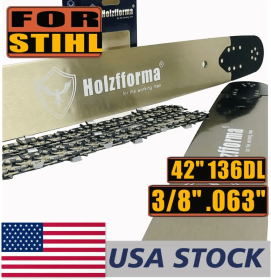 US STOCK - Holzfforma¬Æ Pro 42 Inch 3/8 .063 136DL Solid Bar & Full Chisel Chain Combo For Stihl MS440 MS441 MS460 MS461 MS660 MS661 MS650 066 065 064