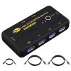 USB 3.0 Sharing Switch Selector 4 Port 2 Computers Peripheral Switcher For PC; Printer; Scanner; Mouse; Keyboard With 2 Pack USB Cable Support Keyboar