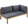 GO Wood Structure Outdoor Sofa Set with gray Cushions Exotic design Water-resistant and UV Protected texture High quality acacia wood Strong Metal Acc