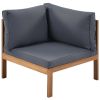 GO Wood Structure Outdoor Sofa Set with gray Cushions Exotic design Water-resistant and UV Protected texture High quality acacia wood Strong Metal Acc