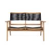 Patio Furniture Set Black Rope Furniture Set,Outdoor Conversation Sectional for Backyard Poolside, Garden