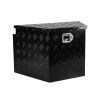 Trailer Tongue Box, Aluminum Alloy Diamond Plate Tongue Box Tool Chest, Heavy Duty Trailer Box Storage with Lock and Keys, Utility Trailer Tongue Box