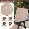 3 Pieces Outdoor Bistro Set with 2 Folding Chairs