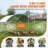 VEVOR Large Metal Chicken Coop, 9.8x12.9x6.5 ft Walk in Chicken Run for Yard with Waterproof Cover, Doom Roof Hen House with Security Lock for Outdoor