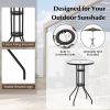 3 Pieces Outdoor Bistro Set with 2 Folding Chairs