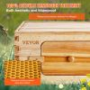 VEVOR Bee Hive Medium Box Starter Kit, 100% Beeswax Coated Natural Cedar Wood, Langstroth Beehive Kit with 10 Frames and Foundations, Transparent Acry