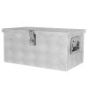 20 Inch Silver Aluminum Tool long Box 5 Bar Tread Flat box for Truck Car Outdoor Trailer Pickup Underbody RV ATV Storage Tools Organizer with Lock Sid