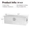30 Inch Heavy Duty Silver Aluminum 5 Bar Tread Tool long Box Truck Pickup Trailer Toolbox Underbody Storage+Lock+Keys (30.1"√ó12.8"√ó10.4")
