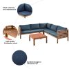 GO Wood Structure Outdoor Sofa Set with gray Cushions Exotic design Water-resistant and UV Protected texture High quality acacia wood Strong Metal Acc