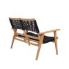 Patio Furniture Set Black Rope Furniture Set,Outdoor Conversation Sectional for Backyard Poolside, Garden