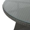 5 Piece Outdoor Dining Set All-Weather Wicker Patio Dining Table and Chairs with Cushions, Round Tempered Glass Tabletop with Umbrella Cutout for Pati