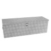 48 Inch Heavy Duty Silver Aluminum Stripes Plated Tool long Box Pick Up Truck Bed RV Trailer Toolbox Storage Organizer, Waterproof Underbody Tool Box