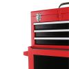 3-Drawer Rolling Tool Chest with Wheels, Tool Chest with Large Storage Cabinet and Adjustable Shelf, Removable Portable Top Box with Locking System To