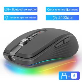 Bluetooth 5.0 Wireless Mouse Rechargeable Silent Multi Arc Touch Mice Ultra-thin Magic Mouse For Laptop Ipad Mac PC Macbook (Color: Black)