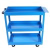 Tool Cart on Wheels, 3 Tier Rolling Mechanic Tool Cart, Heavy Duty Steel Utility Cart w/Lockable Wheels, 450 LBS Capacity Industrial Service Cart for