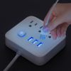 1pc Power Strip; Power Strip Surge Protector; 3 AC Outlets 3 USB 1 Power Button; Flat Plug; Desktop Charging Station With Overload Protection; For Hom