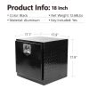 18 Inch Heavy Duty Aluminum Diamond Plate Tool Underbody Box, Waterproof Square Truck Storage Organizer Chest for Pick Up Truck Bed, RV Trailer with T