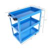 Tool Cart on Wheels, 3 Tier Rolling Mechanic Tool Cart, Heavy Duty Steel Utility Cart w/Lockable Wheels, 450 LBS Capacity Industrial Service Cart for