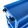 Tool Cart on Wheels, 3 Tier Rolling Mechanic Tool Cart, Heavy Duty Steel Utility Cart w/Lockable Wheels, 450 LBS Capacity Industrial Service Cart for