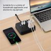 1pc Power Strip; Power Strip Surge Protector; 3 AC Outlets 3 USB 1 Power Button; Flat Plug; Desktop Charging Station With Overload Protection; For Hom