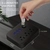 1pc Power Strip; Power Strip Surge Protector; 3 AC Outlets 3 USB 1 Power Button; Flat Plug; Desktop Charging Station With Overload Protection; For Hom