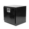 18 Inch Heavy Duty Aluminum Diamond Plate Tool Underbody Box, Waterproof Square Truck Storage Organizer Chest for Pick Up Truck Bed, RV Trailer with T